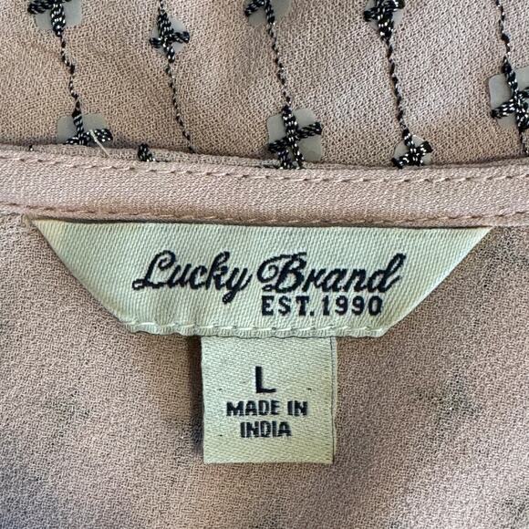 Vintage Y2K Lucky Brand Sequin Metallic Sleeveless Top Tank Blush Pink L - Picture 5 of 7